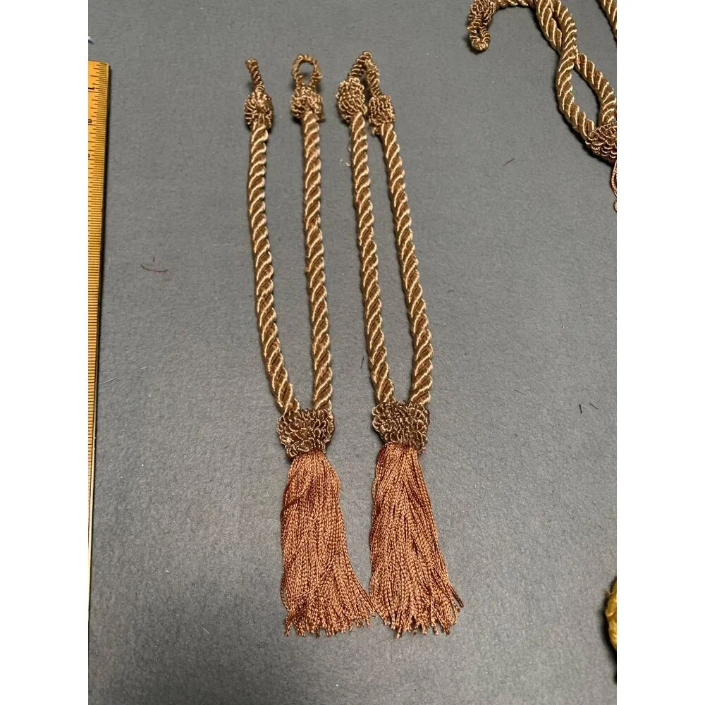 Vintage Brown Tassel Curtain Tiebacks 13
